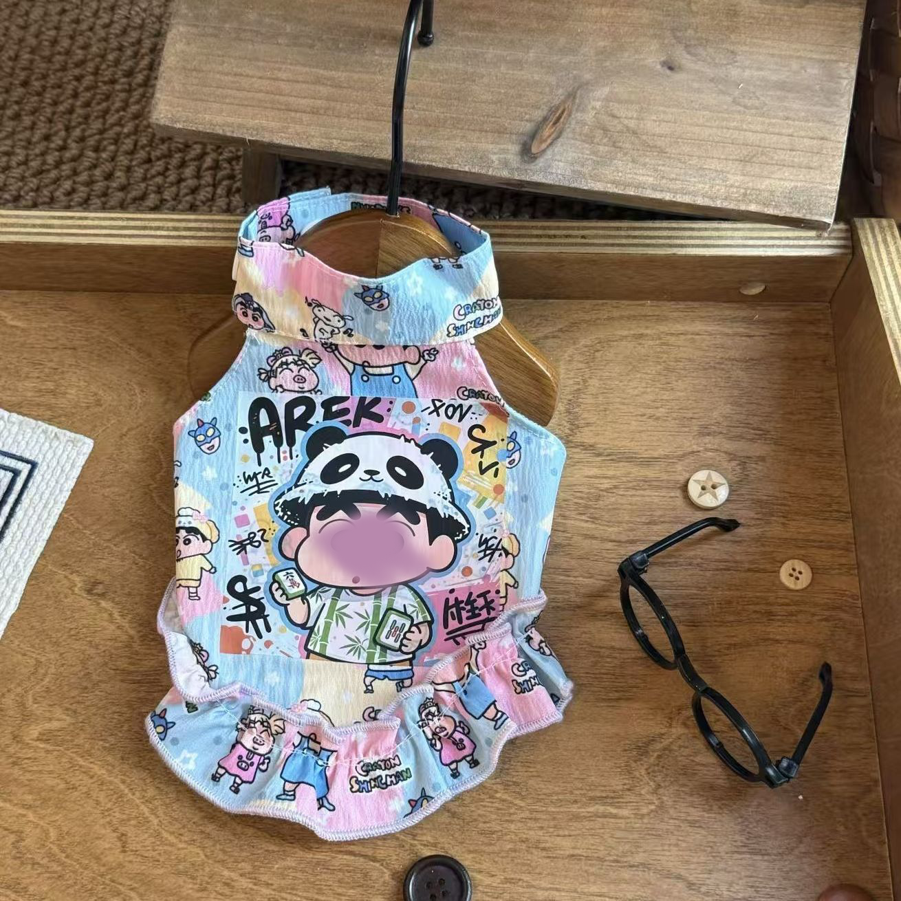 夏用首掛けアイスシルククールペット服、かわいいカートゥーンクールウェア、小型犬用、ビションフリーゼ、ポメラニアン、スノーシェルティ