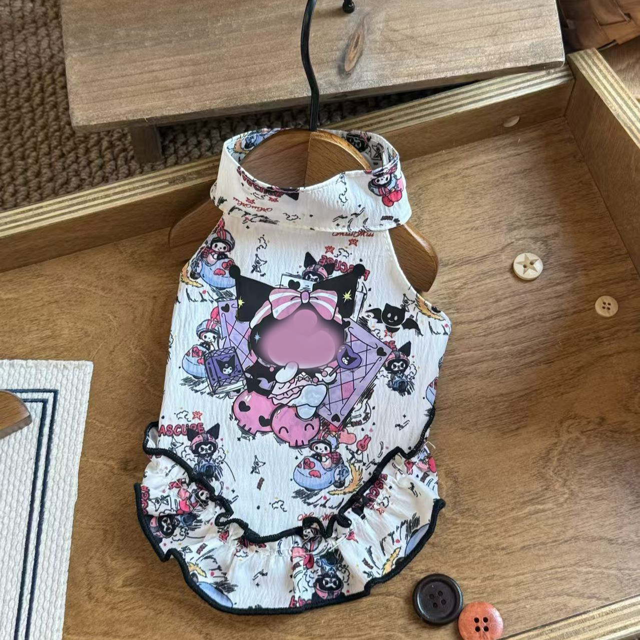 夏用首掛けアイスシルククールペット服、かわいいカートゥーンクールウェア、小型犬用、ビションフリーゼ、ポメラニアン、スノーシェルティ