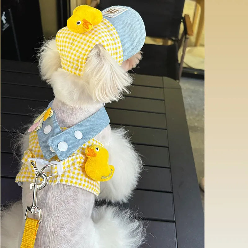 春夏用ペットハーネス猫犬服アウトドア用アヒル牽引セット